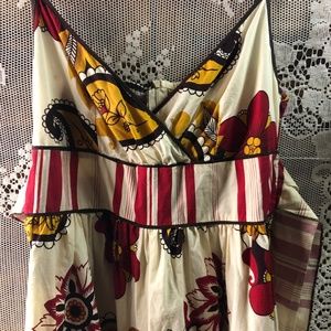 Big Bow Red/Gold Flower Sundress